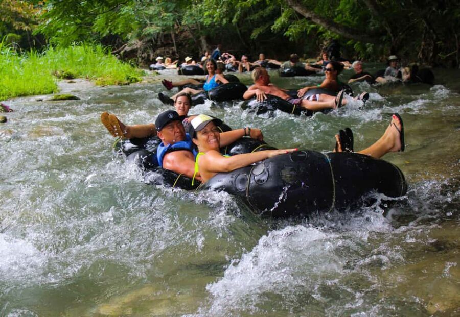 Blue Hole, Secret Falls, River Tubing and Dunn's River Falls - Cool Blue Hole: Jumping, Tarzan Ropes, and Mineral-Pool Swimming