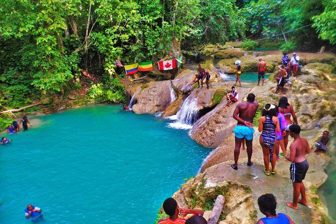Cool Blue Hole from Ocho Rios - Cascade Blue Hole stop: waterfalls, caves, and rope-swing fun
