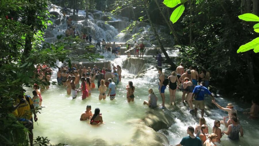 Falmouth: Dunn’s River Falls & Bamboo Beach Club VIP Access - Water Shoes, Plunge Pools, and Slippery Steps: How the Climb Works