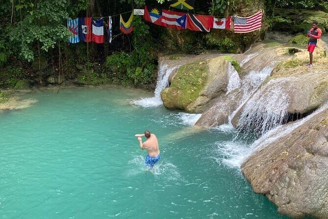 The Best of Dunn's River ,Blue Hole and Tubing from Ocho Rios - Blue Hole: Guided Waterfall Hike Plus Optional Cliff Jump and Rope Swing